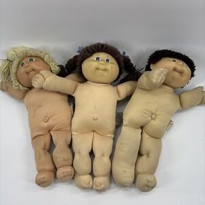 Cabbage Patch Kids Lot 3 Vintage Dolls Yarn Hair Coleco 1985